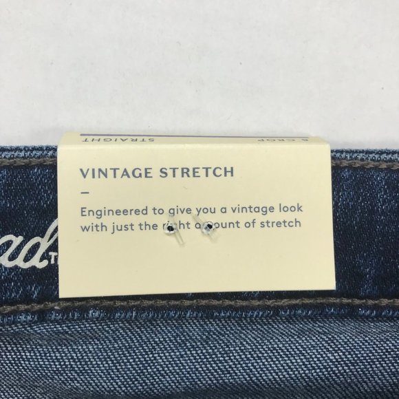 Universal Thread Women's 8 Crop High Rise Straight Dark Wash Blue Jeans New - Picture 6 of 15